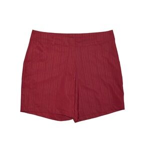 NIKE GOLF $78 Dri-Fit Flat Front‎ Burgundy Stripe Golf Short Size 10
